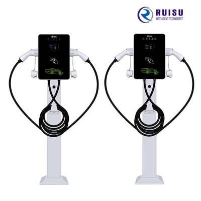เครื่องชาร์จ AC EV ขนาด 14KW 32A แบบเฟสเดียว 2 แบบตั้งพื้นพร้อมสายยาว 5 ม