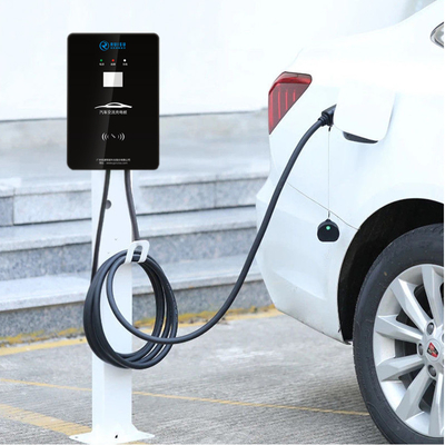 7KW 32A เครื่องชาร์จ AC EV ประเภท 2 เฟสเดียว รองรับการชำระเงินด้วยบัตร RFID